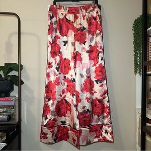 Victoria's Secret Floral Pajama Lounge Wide Leg Pants Size XL Side Pockets